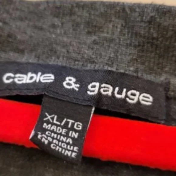 Cable and Gauge Dark Grey Sweater - Size XL - Picture 3 of 3